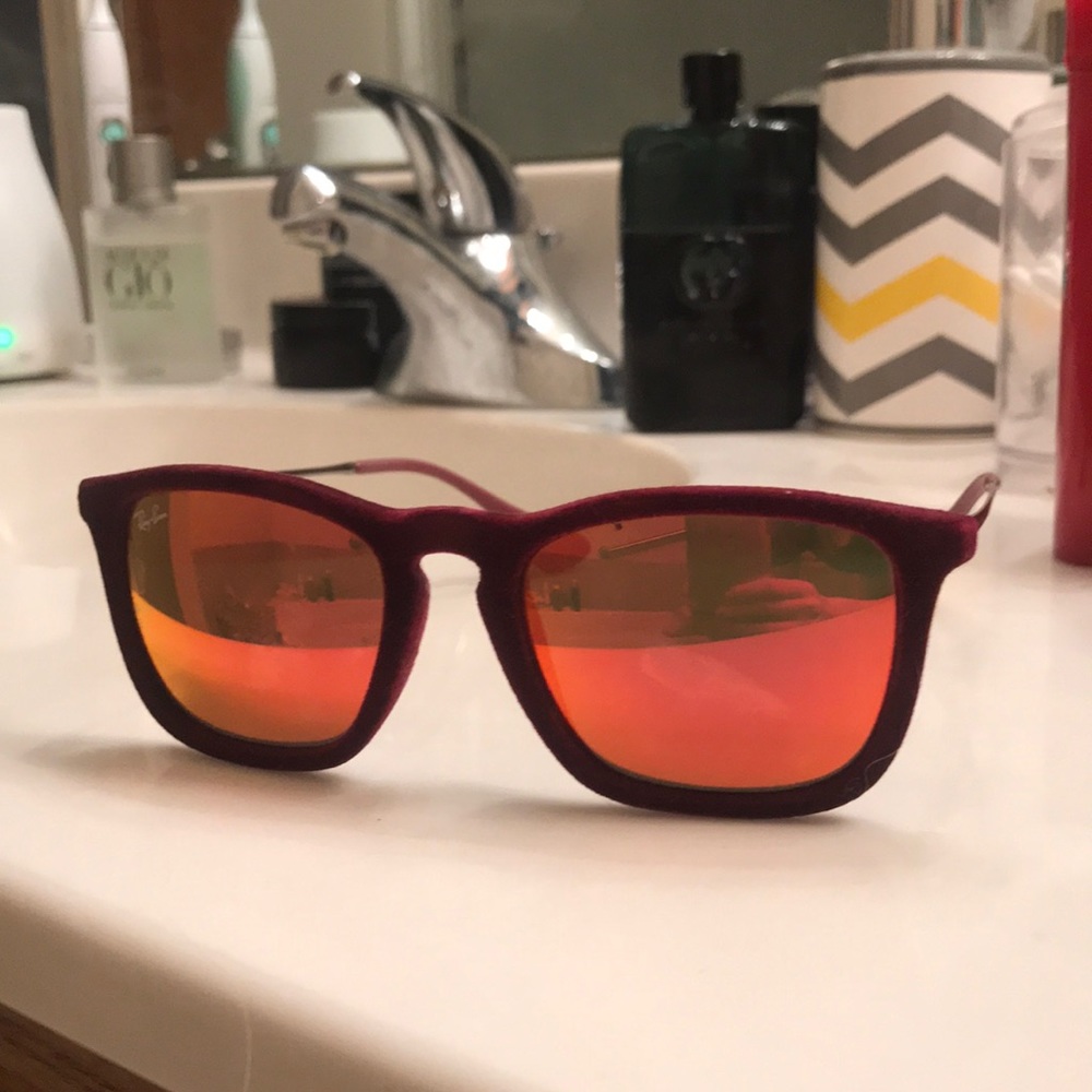 Authentic Ray Bans - unique red velvet!